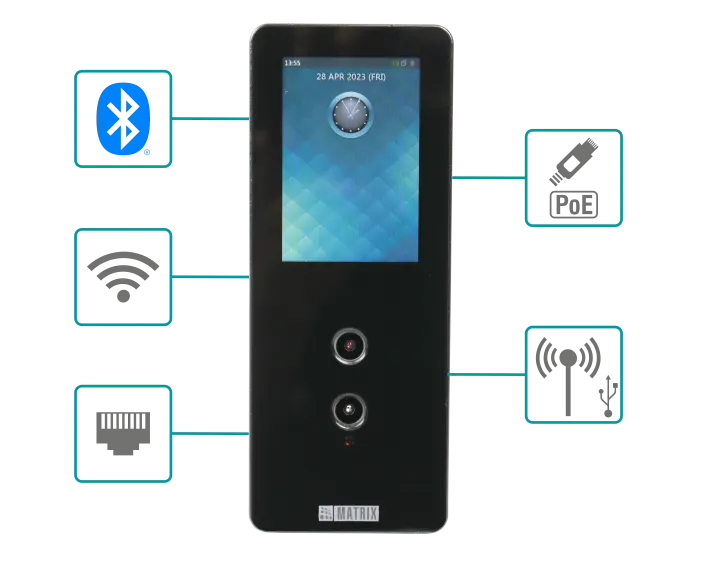 Matrix Face and RFID Card Based Access Control & Time-Attendance Door Controller