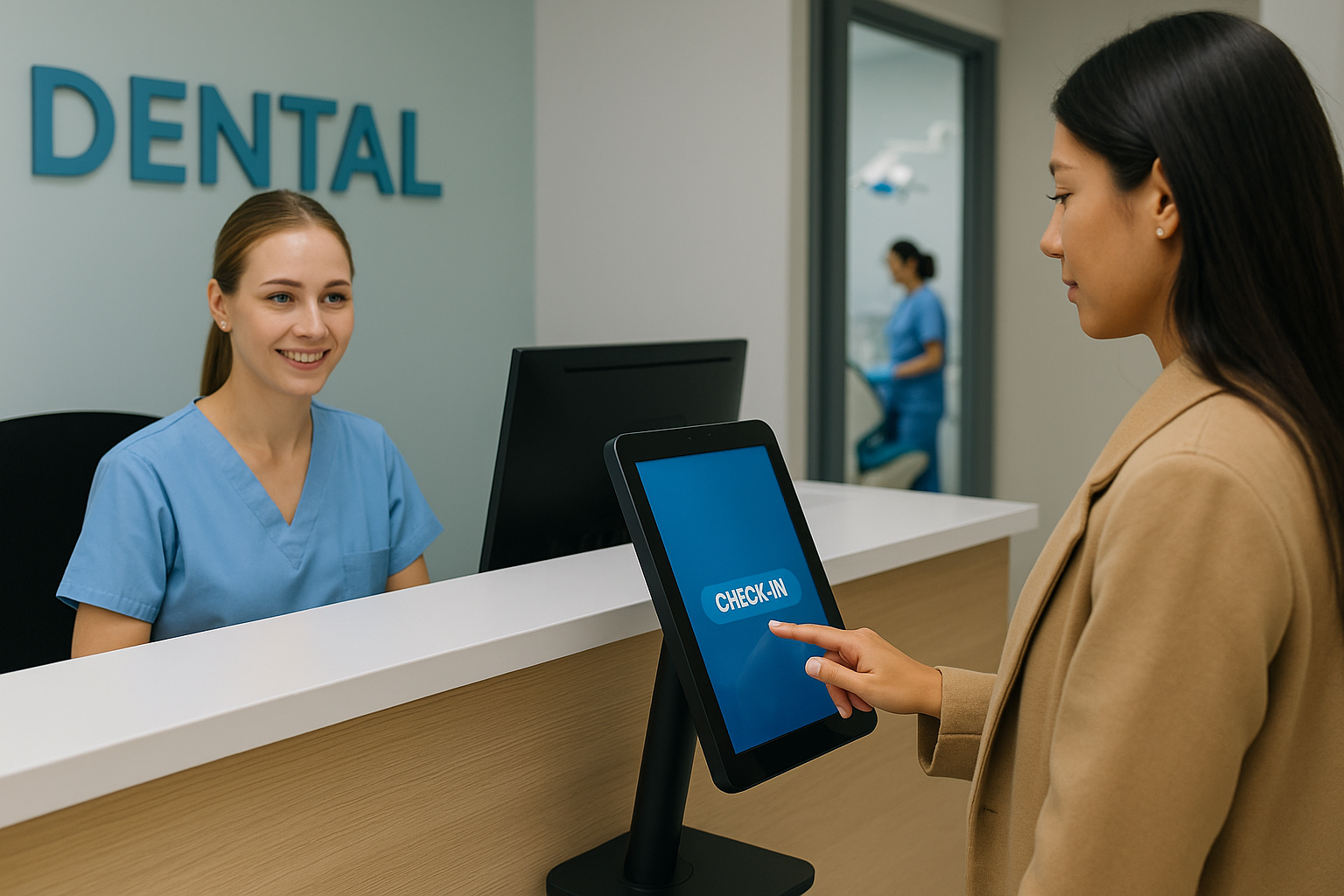 A clean, modern clinic reception area